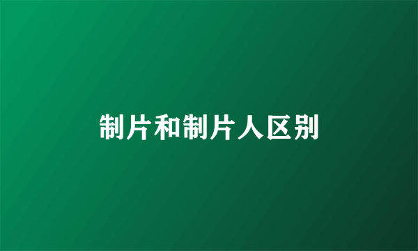 制片和制片人区别