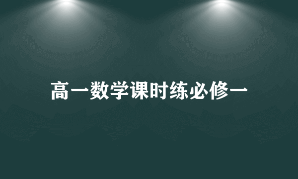 高一数学课时练必修一