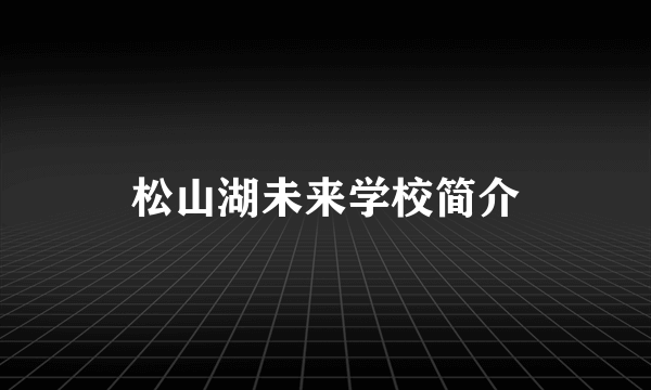 松山湖未来学校简介