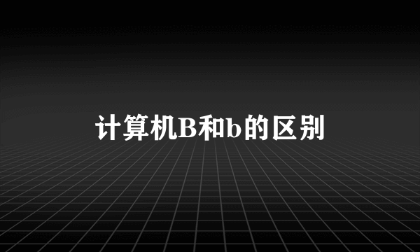 计算机B和b的区别