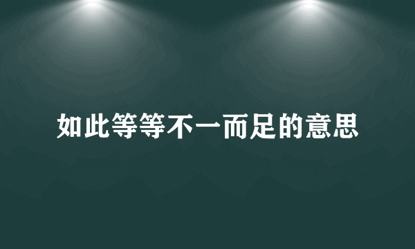 如此等等不一而足的意思