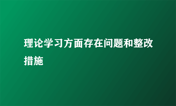 理论学习方面存在问题和整改措施