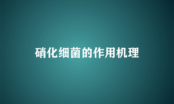 硝化细菌的作用机理