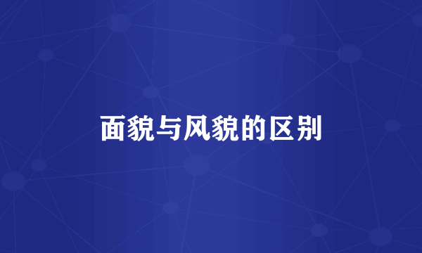 面貌与风貌的区别