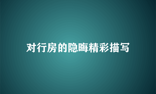对行房的隐晦精彩描写