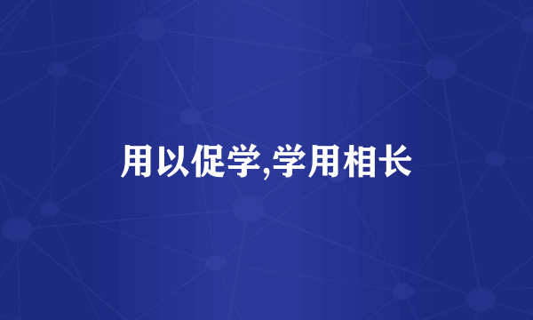 用以促学,学用相长