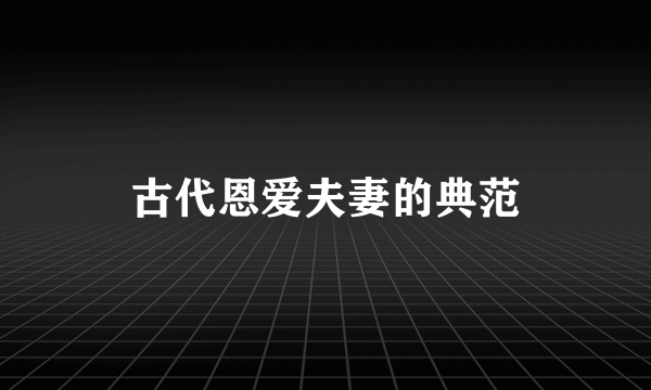 古代恩爱夫妻的典范
