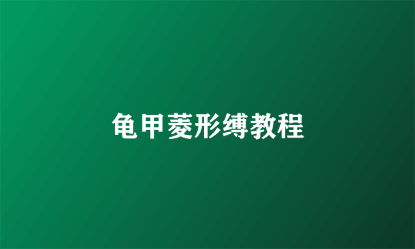 龟甲菱形缚教程