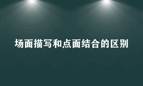 场面描写和点面结合的区别