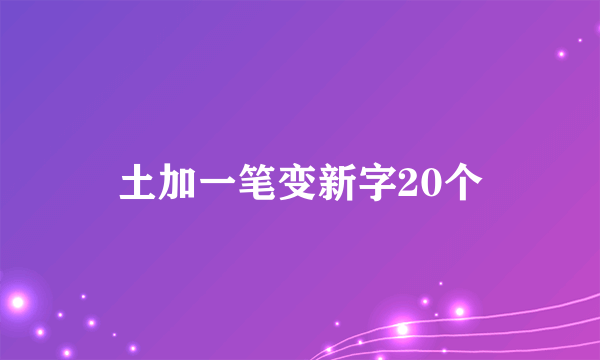 土加一笔变新字20个