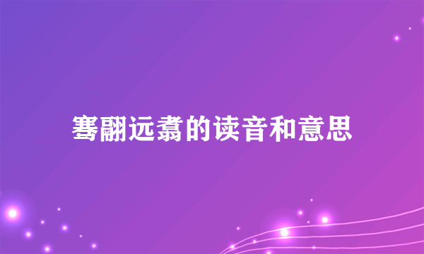 骞翮远翥的读音和意思