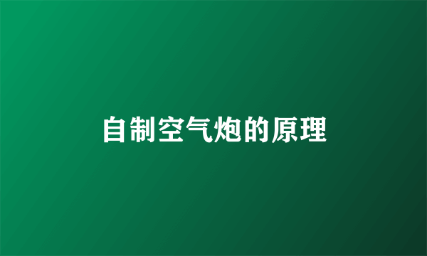 自制空气炮的原理