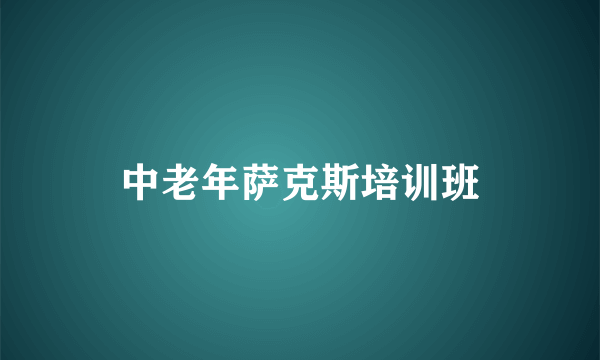 中老年萨克斯培训班