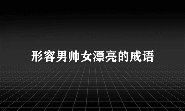 形容男帅女漂亮的成语