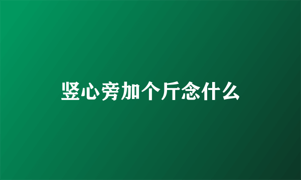 竖心旁加个斤念什么