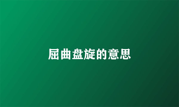 屈曲盘旋的意思
