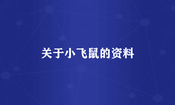 关于小飞鼠的资料