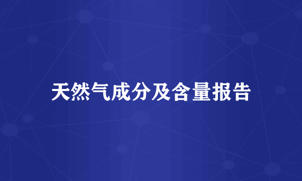 天然气成分及含量报告