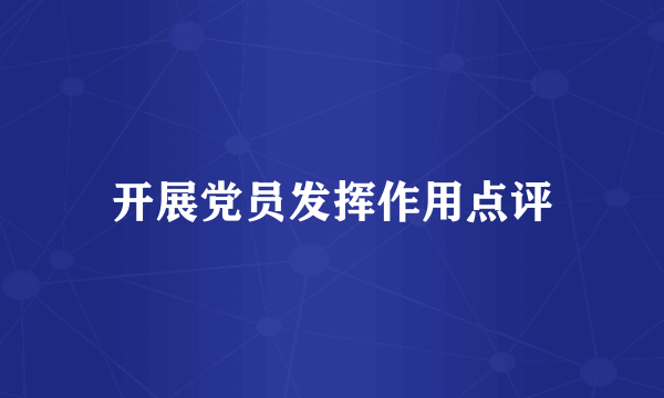 开展党员发挥作用点评