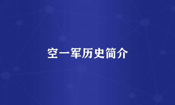 空一军历史简介