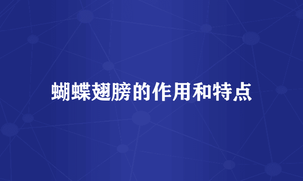 蝴蝶翅膀的作用和特点