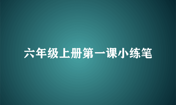 六年级上册第一课小练笔