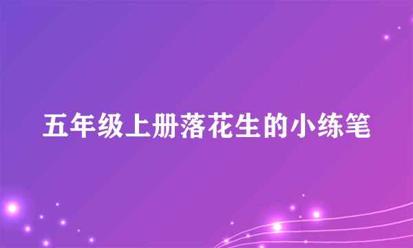 五年级上册落花生的小练笔