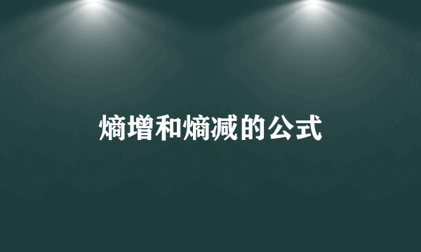 熵增和熵减的公式