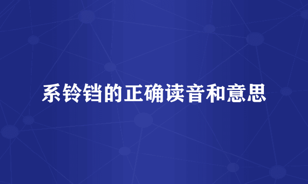 系铃铛的正确读音和意思