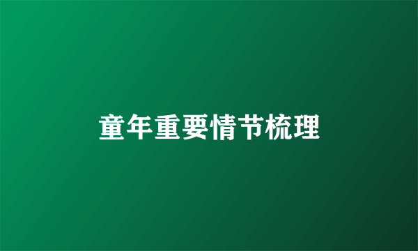 童年重要情节梳理