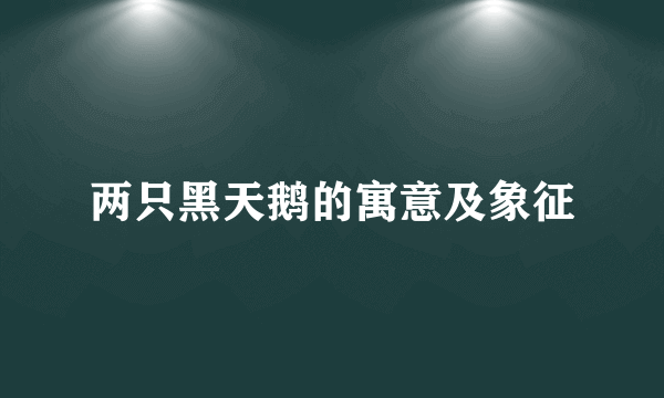 两只黑天鹅的寓意及象征