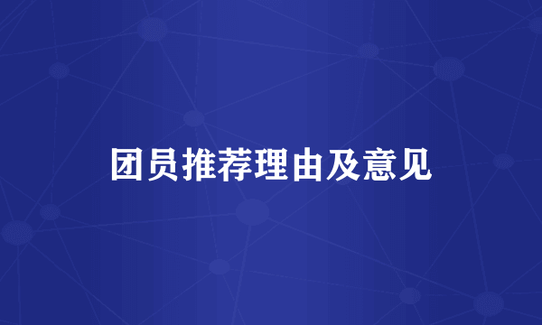 团员推荐理由及意见