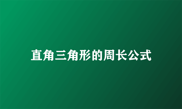 直角三角形的周长公式