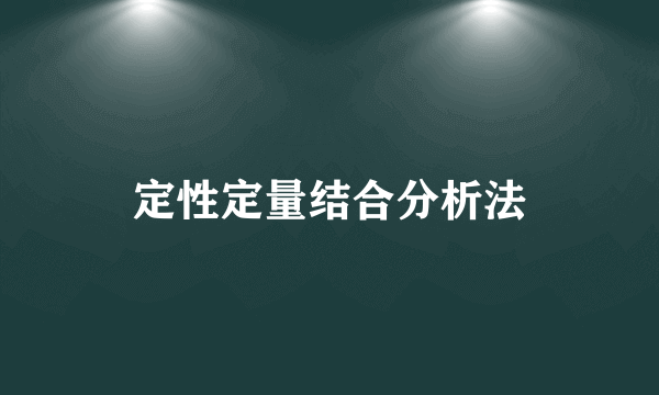 定性定量结合分析法