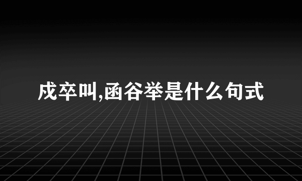 戍卒叫,函谷举是什么句式