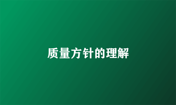 质量方针的理解