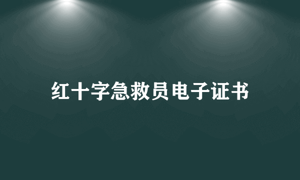 红十字急救员电子证书
