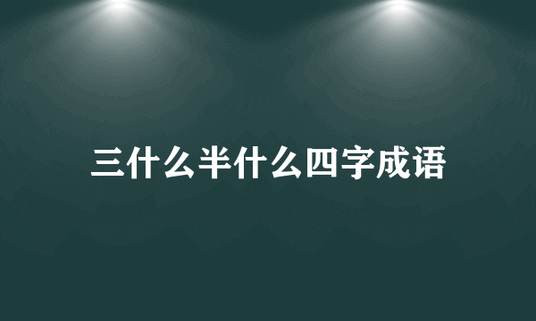 三什么半什么四字成语