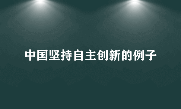 中国坚持自主创新的例子