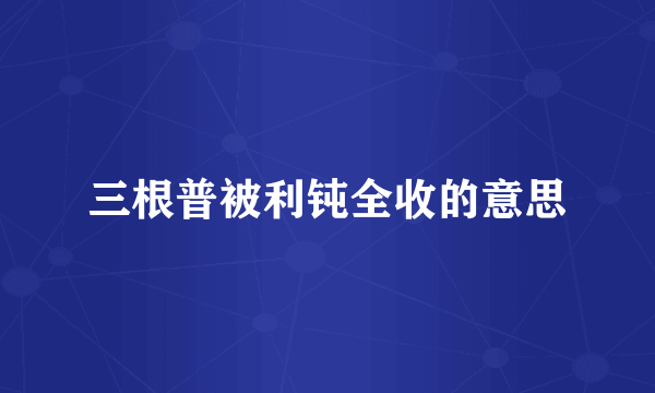 三根普被利钝全收的意思
