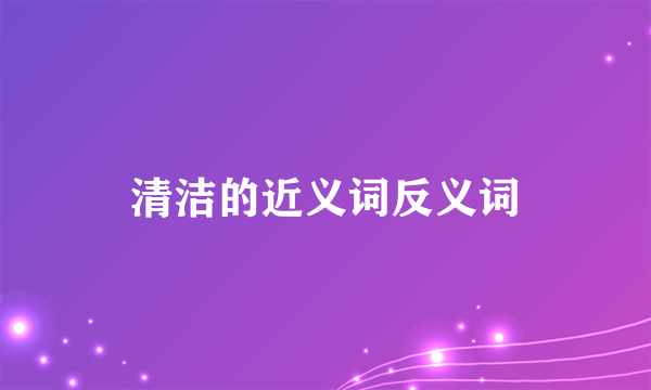 清洁的近义词反义词