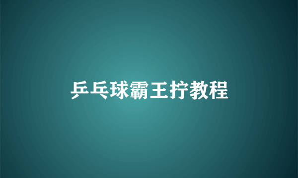 乒乓球霸王拧教程