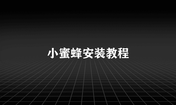 小蜜蜂安装教程