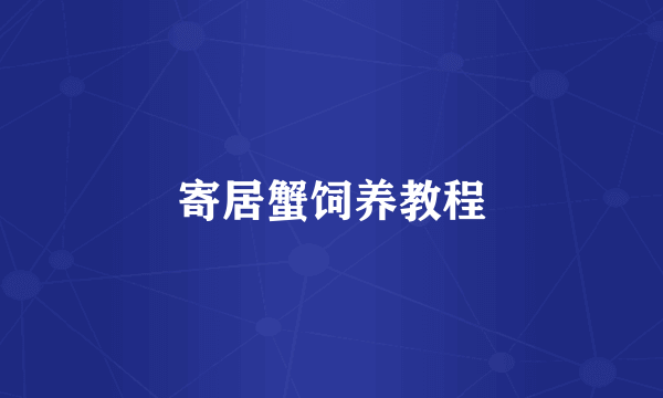 寄居蟹饲养教程