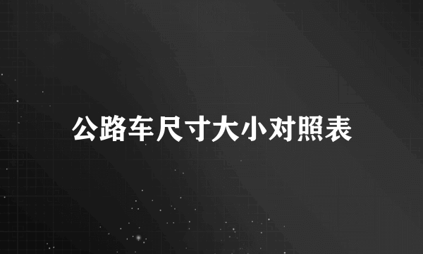 公路车尺寸大小对照表