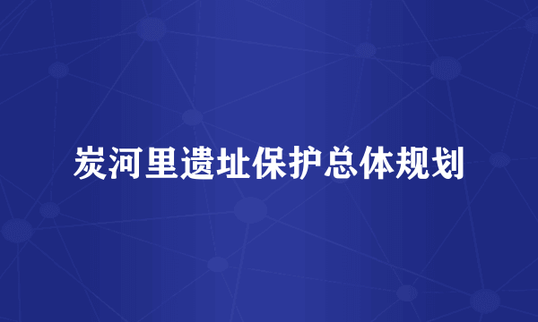 炭河里遗址保护总体规划