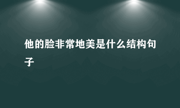 他的脸非常地美是什么结构句子