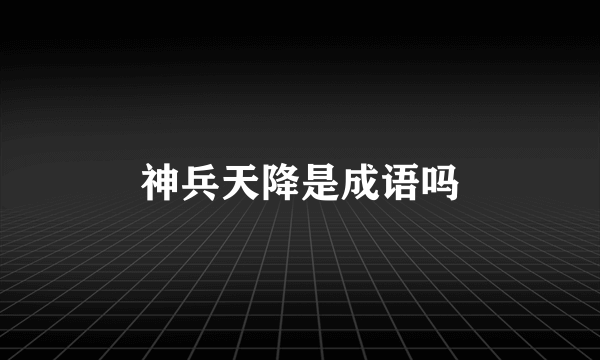 神兵天降是成语吗