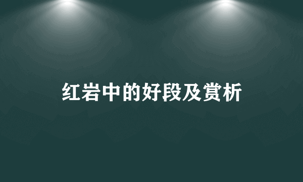红岩中的好段及赏析