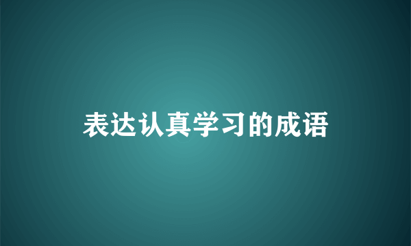 表达认真学习的成语